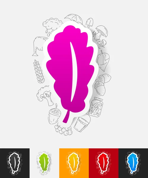 Pegatina de papel de hoja — Archivo Imágenes Vectoriales