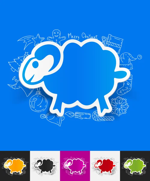 Sheep paper sticker — Stock Vector