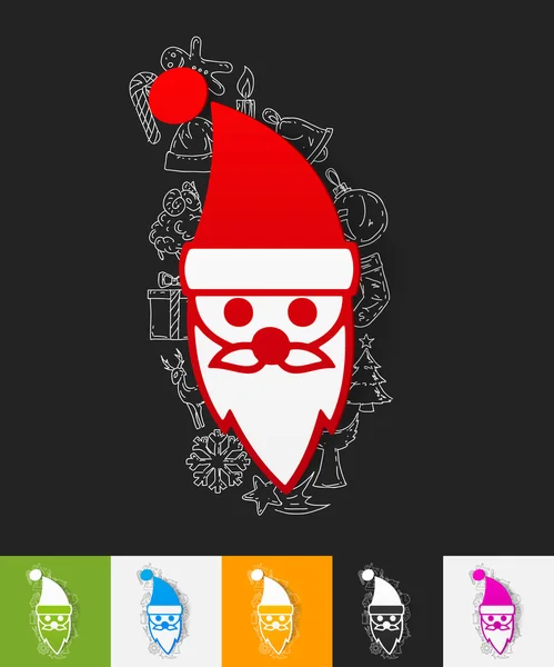 Santa Claus paper sticker — Stock Vector