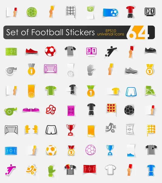 Set of football stickers — Stock Vector