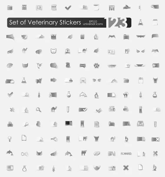 Aantal veterinaire stickers — Stockvector