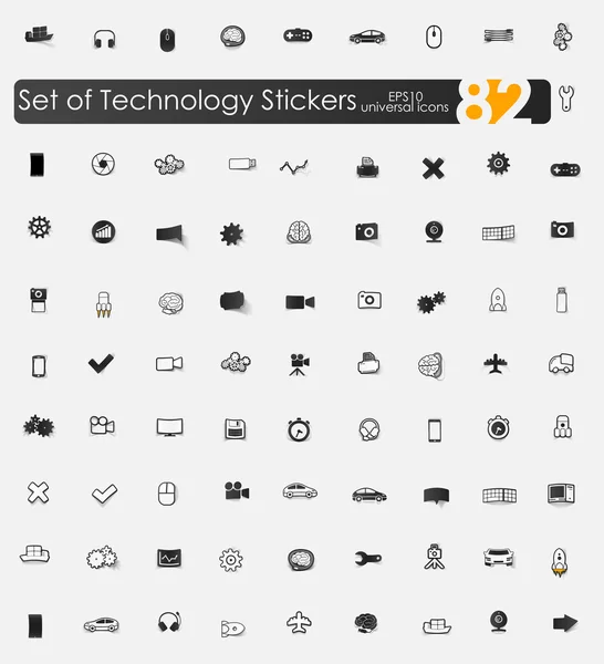 Set van technologie stickers — Stockvector