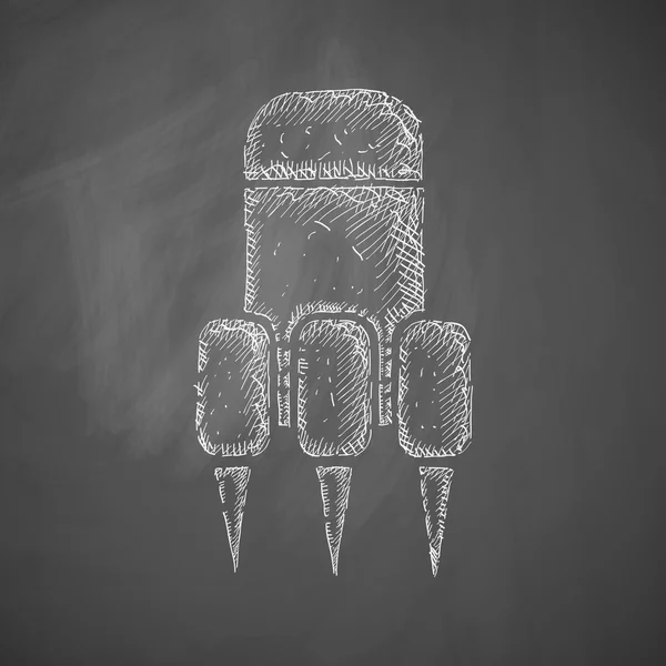 Icona a razzo disegnata a mano sulla lavagna — Vettoriale Stock