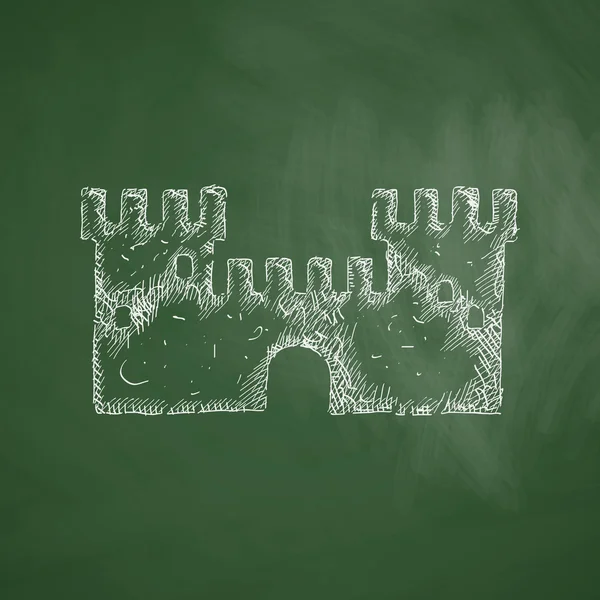 Icona della fortezza disegnata a mano sulla lavagna — Vettoriale Stock