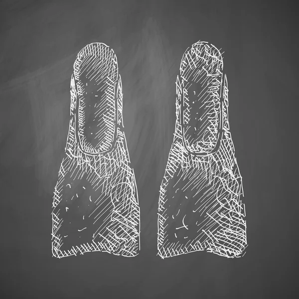 Icona flipper disegnata a mano sulla lavagna — Vettoriale Stock