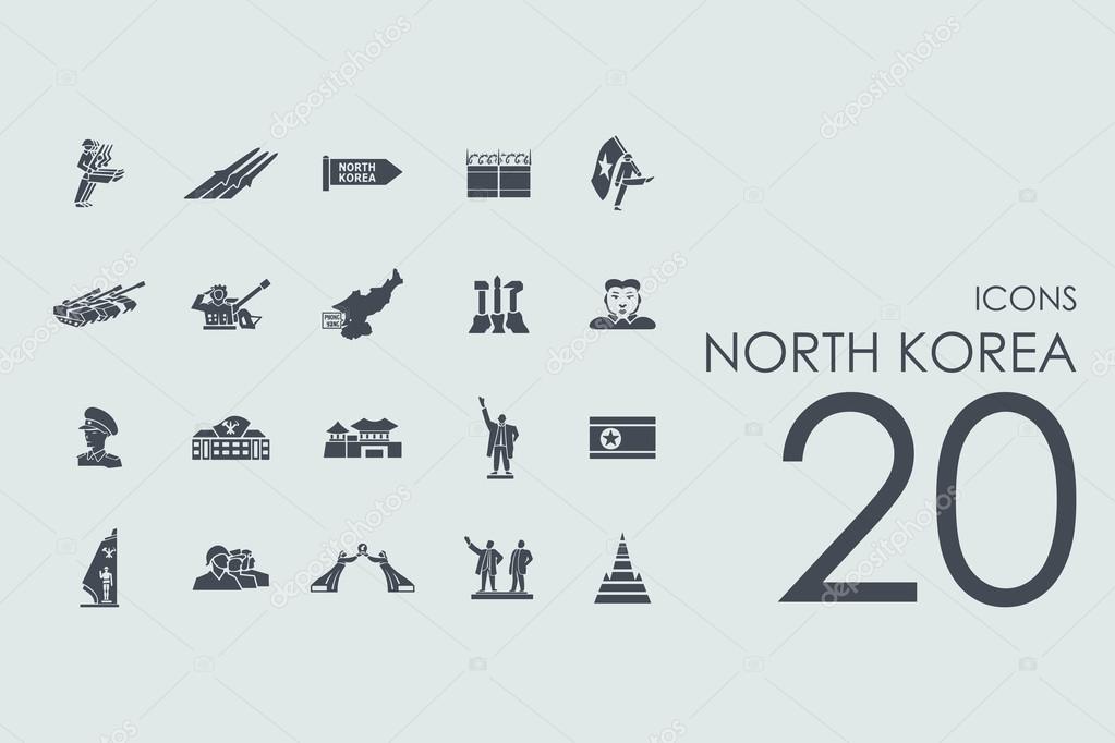 Set of North Korea icons