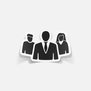 gölge ile iş insanlar etiket