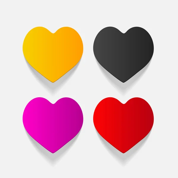 Autocollant coeur avec ombre — Image vectorielle