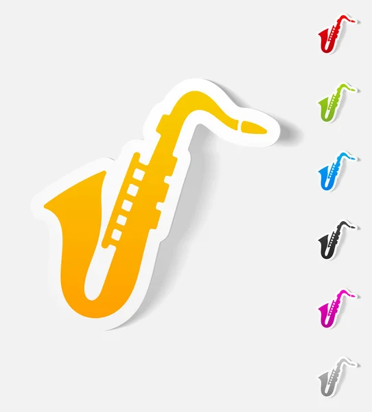 Autocollant papier saxophone — Image vectorielle
