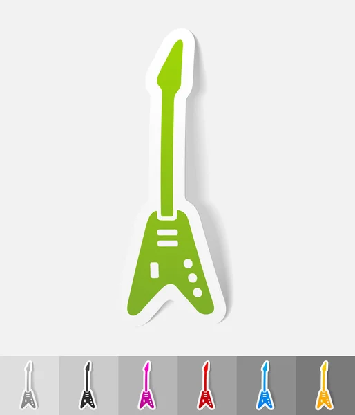 Etiqueta de papel de guitarra elétrica — Vetor de Stock