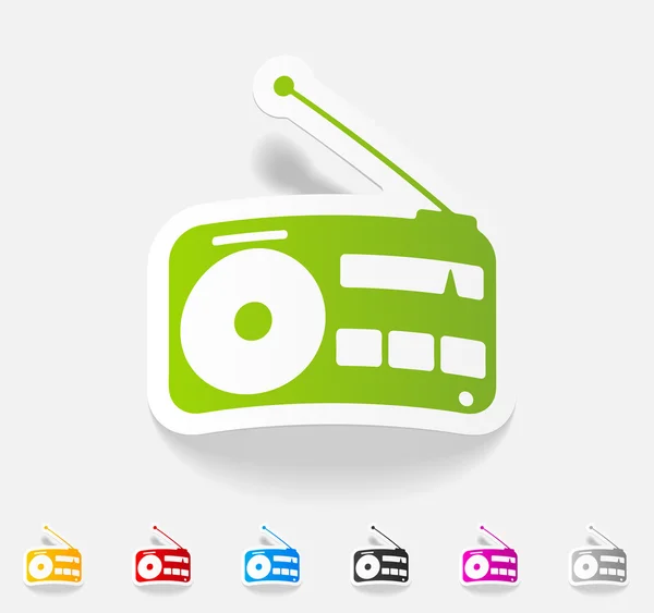 Radio paper sticker — Stock Vector