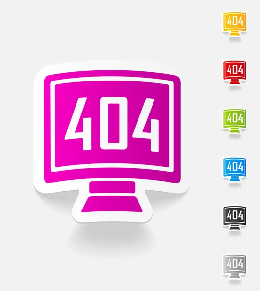 404-fout programma papier sticker — Stockvector