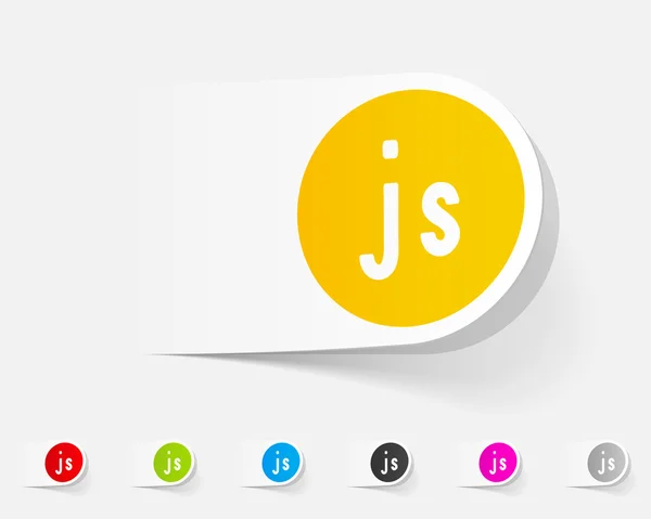 JS papier sticker — Stockvector