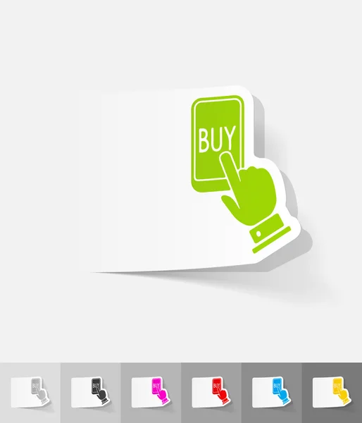 Online buying paper sticker — Stock Vector