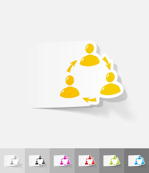 Interaction ikon autocollant en papier — Image vectorielle