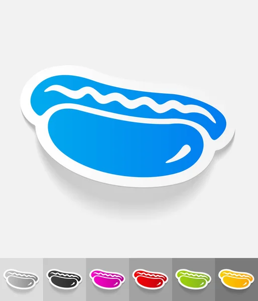 Autocollant papier hot dog — Image vectorielle