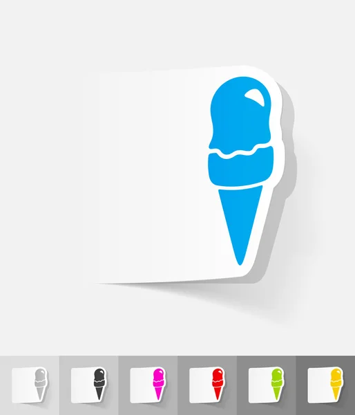 Ice cream paper sticker — Stock Vector