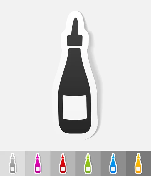 Ketchup paper sticker — Stock Vector