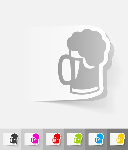 Beer paper sticker — Stock Vector