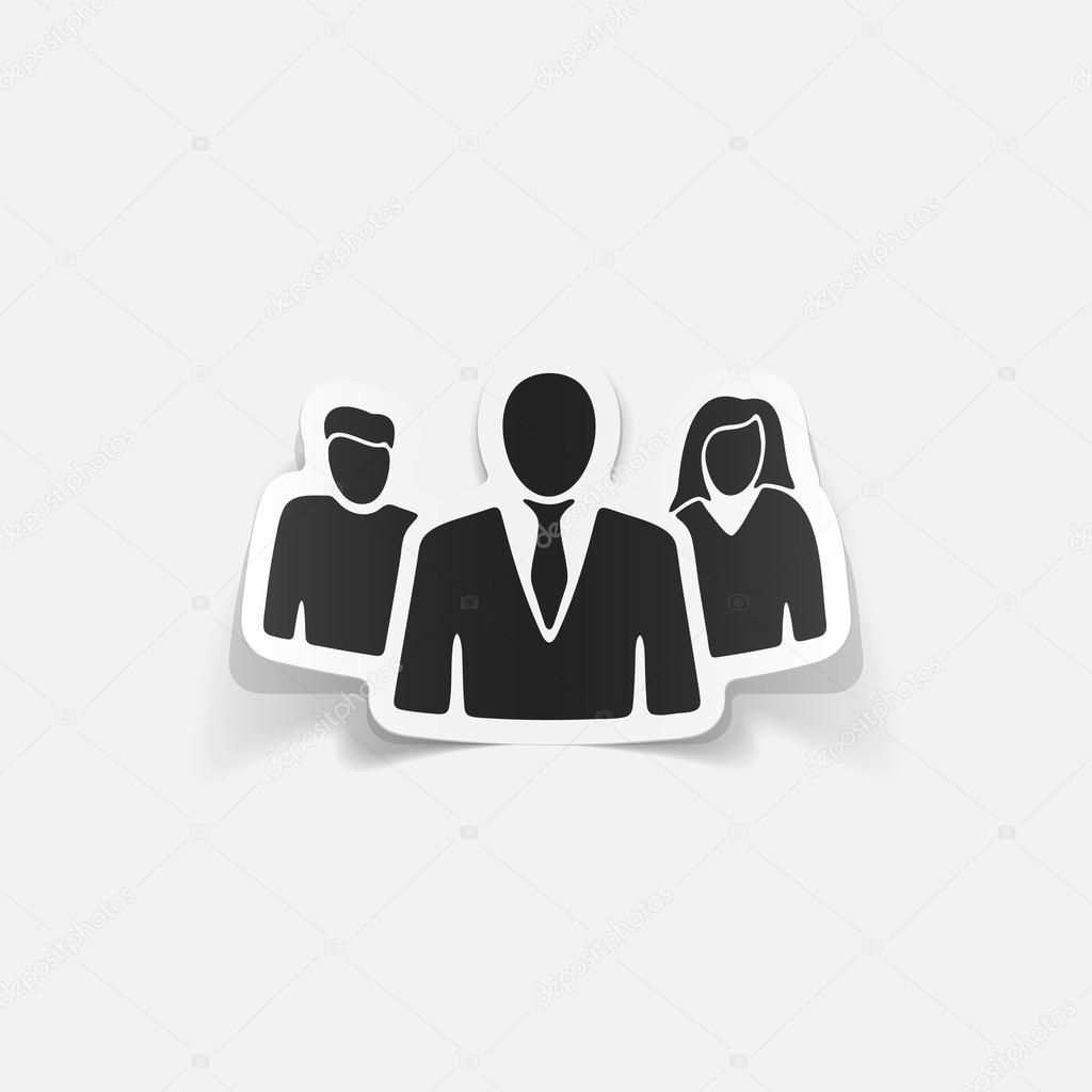 business people sticker with shadow