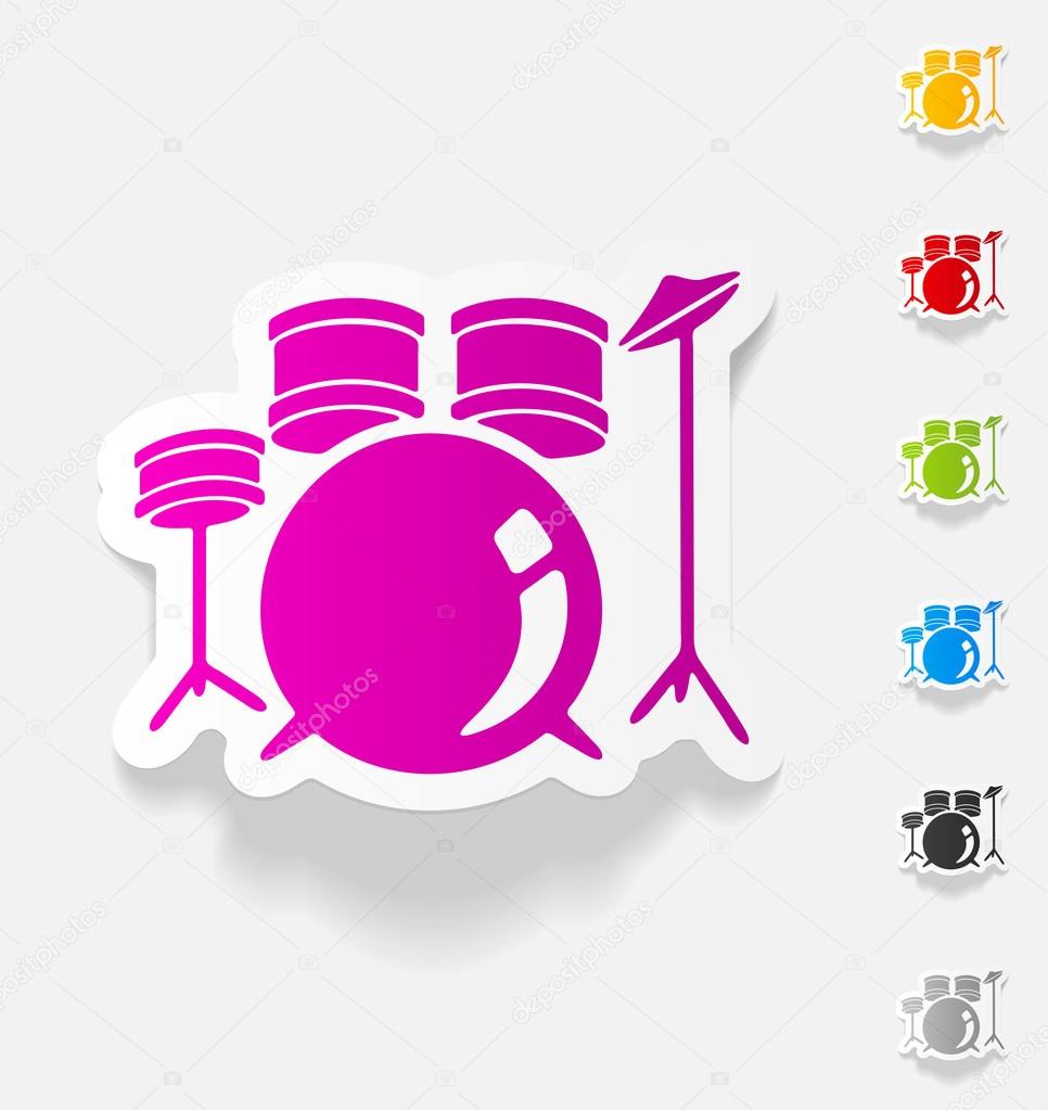 drum set paper sticker