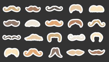 İskandinav tarzında erkek bıyığı. Tasarım projeleriniz için erkeksi yüz kılları, antika klasik erkek şekilleri.