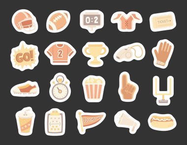 İskandinav usulü Amerikan futbolu, ekipmanlı abur cubur skor takımı üniforması, düdük kupası, gol-sonrası strateji kutlama sembolleri.