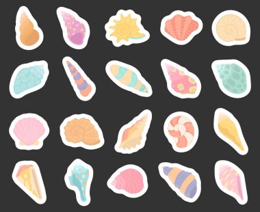 Deniz kabuğu deniz kabuğu şekilleri içeren İskandinav tarzı deniz kabuğu sahili doğası temalı görsel tasarım için mükemmel tasarlanmıştır.