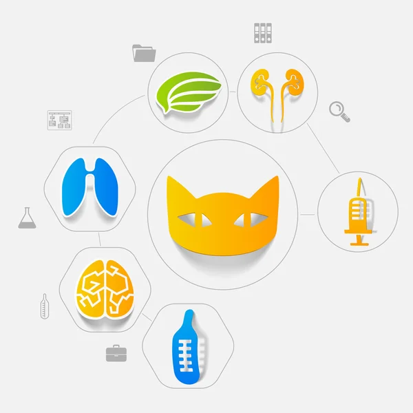 Autocollant vétérinaire infographie — Image vectorielle