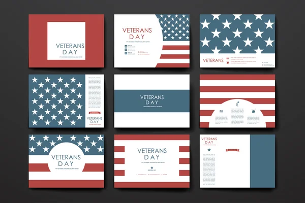 Diseño de póster en estilo de día de veteranos — Archivo Imágenes Vectoriales