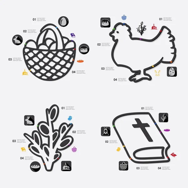 Easter infographic with icons — Stock Vector