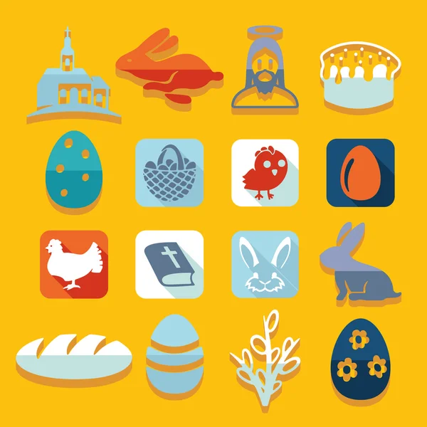 Conjunto de iconos de Pascua — Vector de stock