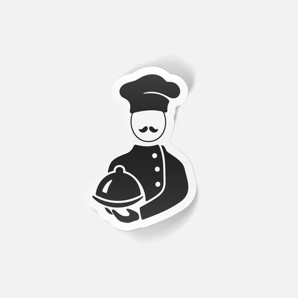 Male cook sticker — Stock Vector