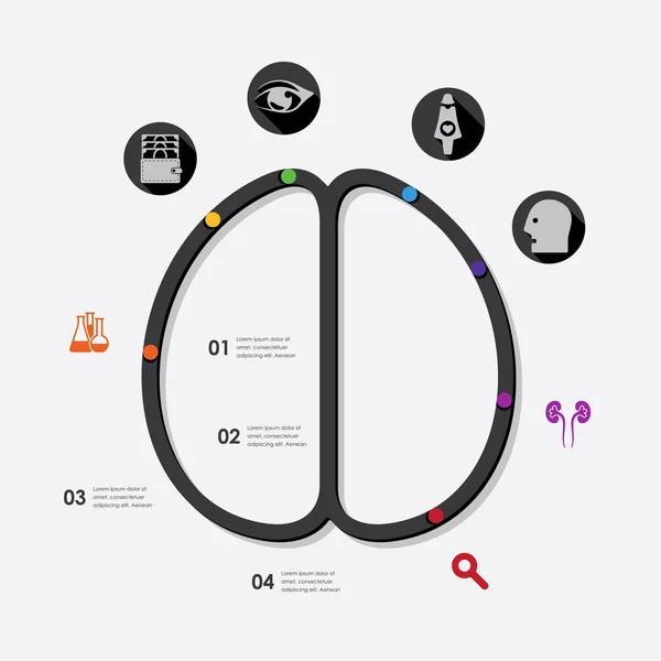 Infográfico de medicina com ícones — Vetor de Stock