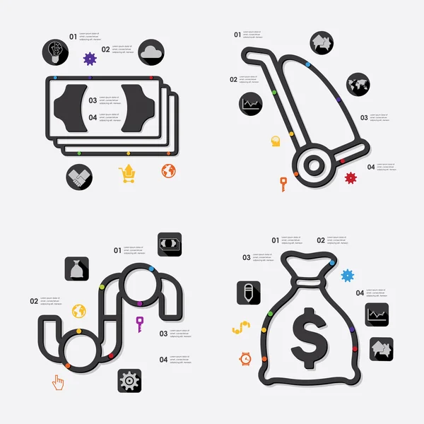 Zakelijke infographic met pictogrammen — Stockvector