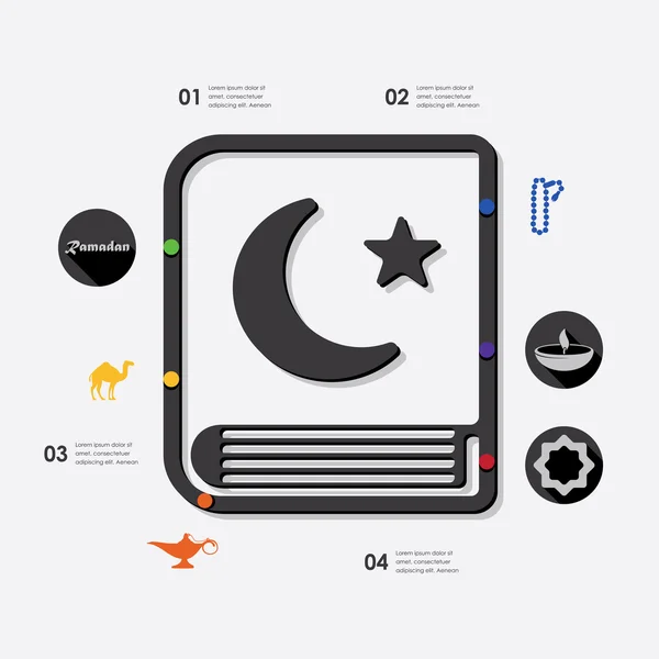 Ramadan infographic with icons — Stock Vector