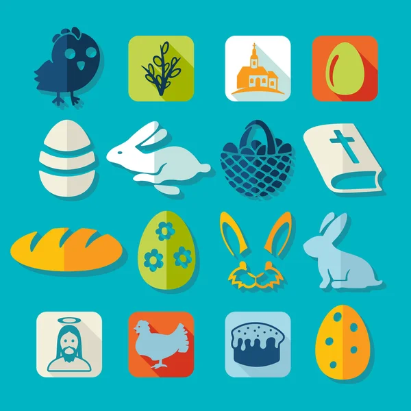 Conjunto de iconos de Pascua — Archivo Imágenes Vectoriales