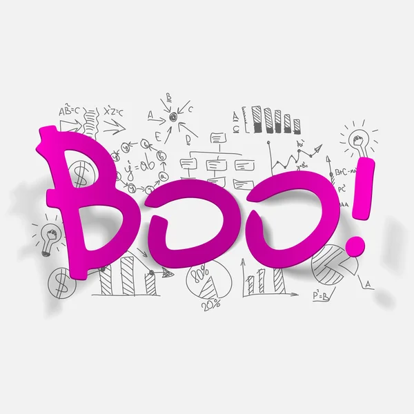 Tekening business formules met boo pictogram — Stockvector