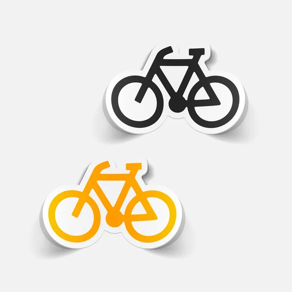 Bikes with shadows labels — Stock Vector