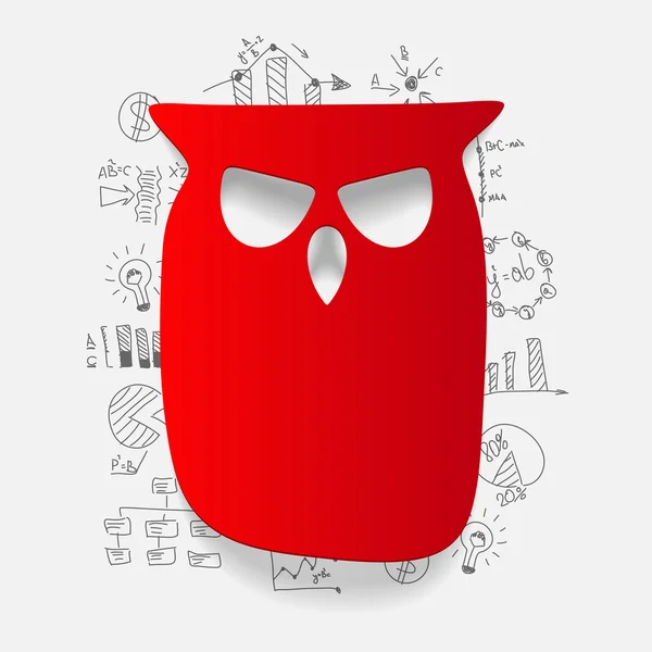 Drawing business formulas with owl icon — Stock Vector