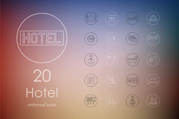 Conjunto de iconos del hotel — Vector de stock