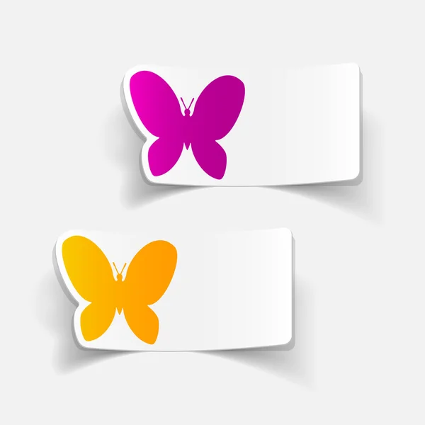 Colorful butterflies stickers — Stock Vector