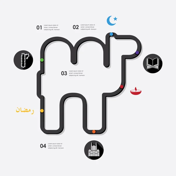 Ramadan-Infografik mit Symbolen — Stockvektor