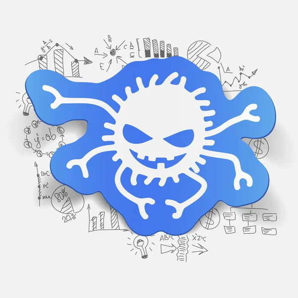 Dessin de formules d'affaires avec icône d'araignée — Image vectorielle