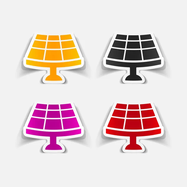 Colorate batterie solari simboli — Vettoriale Stock