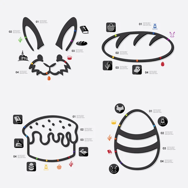 Infografía de Pascua con iconos — Archivo Imágenes Vectoriales