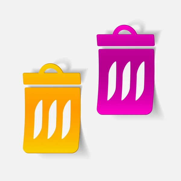 Trash cans stickers — Stock Vector