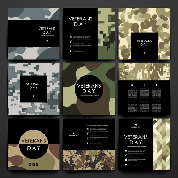 Affisch design i veterans day stil — Stock vektor