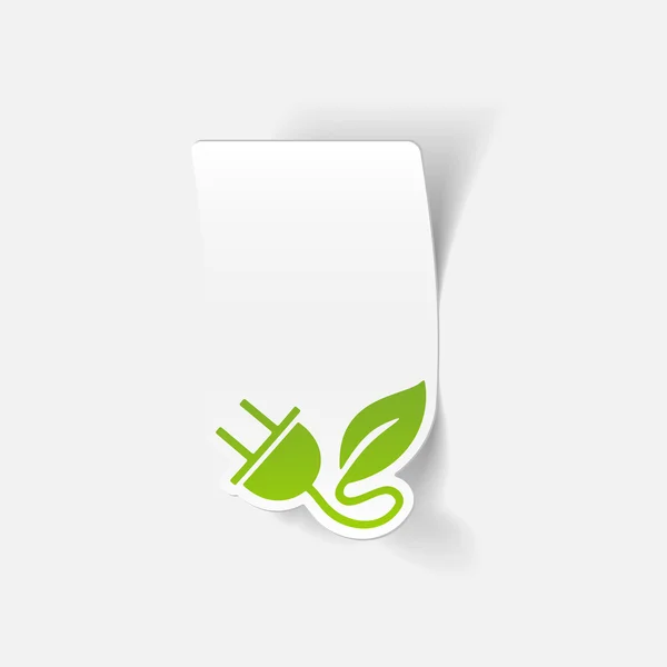Eco plug leaf — Stock Vector
