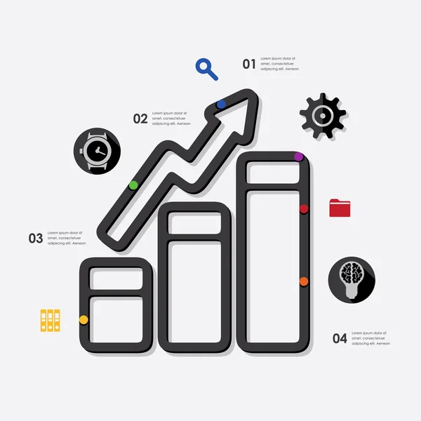 Infografía de negocios con iconos — Vector de stock